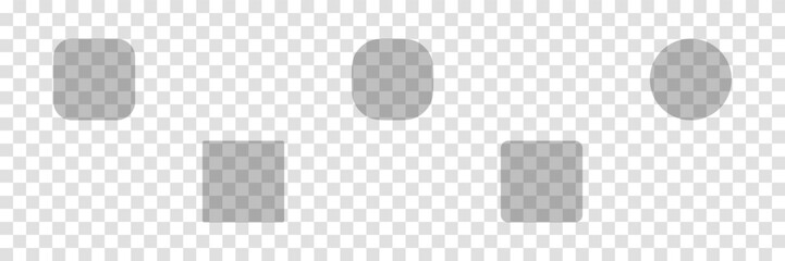 Transparent mobile app buttons. Cyberspace elements for User interface figures. Vector icons in flat style