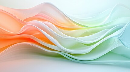 Canvas Print - Abstract Wave Background with Pastel Colors.