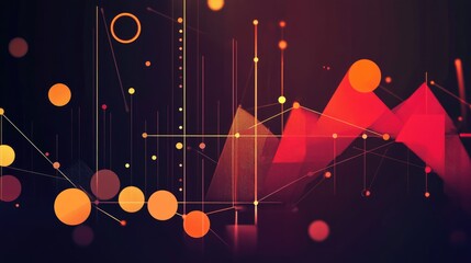 Poster - A dynamic geometric infographic displaying statistics and data in a visually engaging manner.