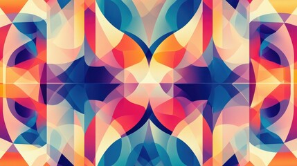 Poster - a stunning abstract geometric pattern with vibrant colors and shapes, creating a modern and dynamic 