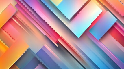 Poster - An abstract geometric background with gradient colors, perfect for use in digital media and graphic design