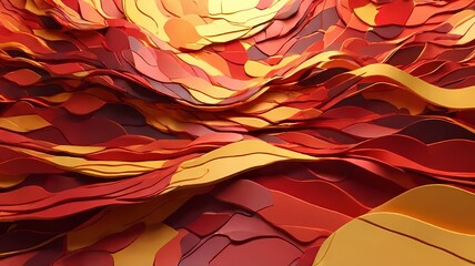 Fototapete - abstract background with a dynamic energy theme and abstract expressionism style, using thick lines and overlapping geometric shapes, with a red, orange and yellow color palette and high contras