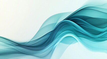 Futuristic Blue and Teal Abstract Wave Pattern for Business and Technology Concepts with Copy Space