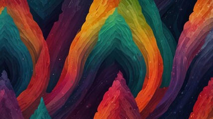 Wall Mural - Abstract Colorful Mountain Landscape