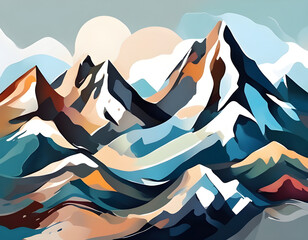 Abstract mountain creative colorful background