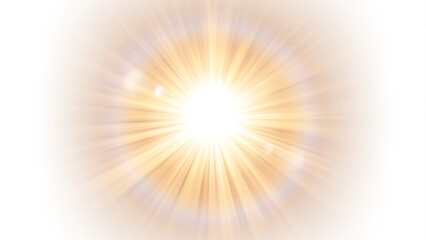Wall Mural - Sunlight Dazzling, Isolated on White Background, Vector Illustration