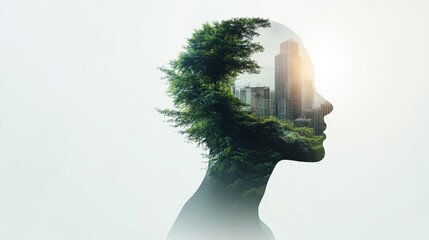 Nature and City Blending in Silhouette Concept