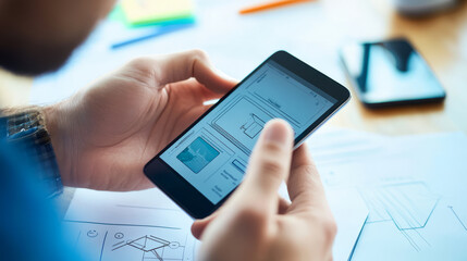 Developers working on a mobile app designed to enhance customer interactions