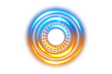 Wall Mural - Rounded Gold Blue Light Shiny, Isolated on White Background, Vector Illustration