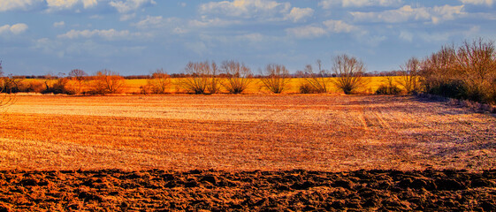 Poster - ploughed field soil and earth