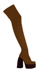 Sticker - Brown women boots. vector illustration