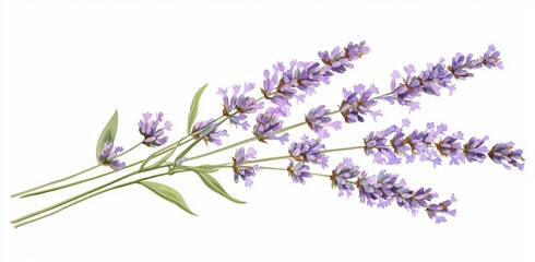 Wall Mural - Cutout bouquet of purple lavender flowers