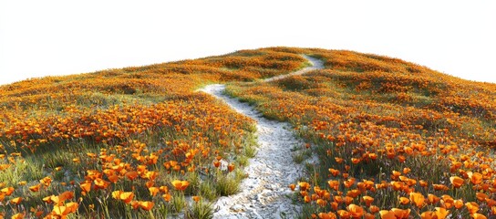 Wall Mural - Designed to invite you to stroll through a field of poppy wildflowers