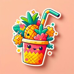 Sticker - Colorful fruits Tea Bliss