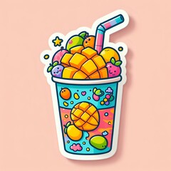 Sticker - Colorful fruits Tea Bliss