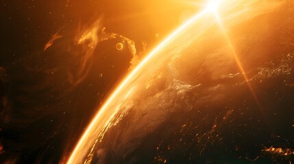 Wall Mural - captivating trinary star system with dynamic solar interactions and eclipses