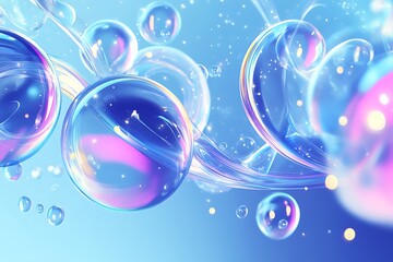 Sticker - Bubbles and liquid abstract background 