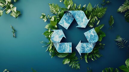 Recycle, sign and nature background or wallpaper for environmental, awareness and sustainability concept