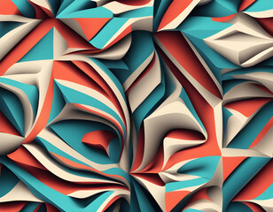 Wall Mural - Pattern stock abstract 3D geometrical optical illusion background