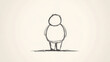 © wernerimages - A minimalist sketch capturing a simplistic and serene image of a person standing with hands in pockets, characterized by smooth lines and a peaceful, introspective stance.