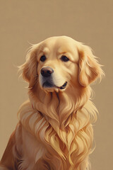 Leinwandbilder - illustration digital painting style, Golden Retriever