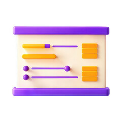 Poster - A colorful slider control graphic featuring various knobs and sliders in vibrant colors against a neutral background. Ideal for UI designs.