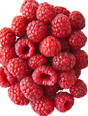 Wall Mural - Fresh, juicy raspberries with soft texture create vibrant and appetizing display, perfect for desserts or healthy snacks. Their rich red color adds delightful touch to any dish