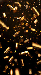 Poster - A realistic 8k gold bullets falling from the sky 