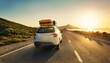 © blackdiamond67 - Car with luggage on the roof ready for summer vacation