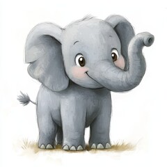 Cheerful Elephant Standing on Two Legs