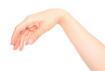 Wall Mural - Woman hand gesture, isolated on transparent background