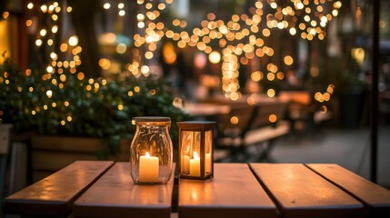 Poster - Charming bokeh lights outdoors with a soft and warm glow, perfect for creating a cozy and inviting atmosphere