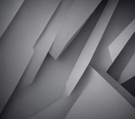 Poster - a black and white abstract composition featuring intersecting lines and shapes, creating a sense of depth and dimensionality