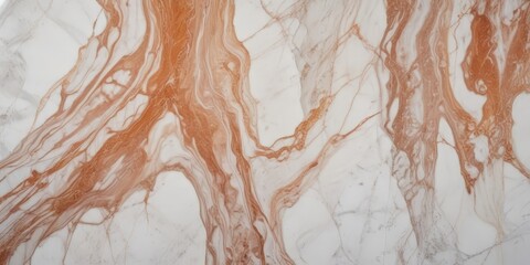 Aufkleber - a close-up view marble surface with a swirling pattern of orange and white hues, creating a sense of movement and dynamism
