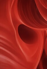 Poster - Abstract red wave-like pattern with a large central hole