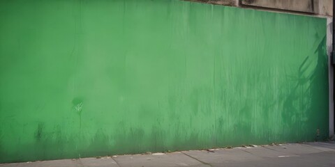 Poster - A green wall with a small white graffiti mark on the left side