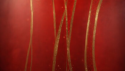 Aufkleber - a close-up view red surface with gold lines running vertically across it