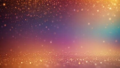 Fototapete - a gradient background transitioning from warm orange to deep purple, with a glittering, sparkling effect The background is filled with small, randomly scattered lights,