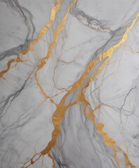 Fototapete - a close-up view marble surface with a striking pattern of gold and white lines and swirls