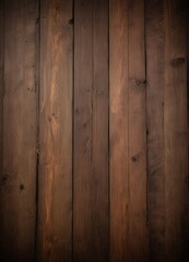 Poster - A close-up wooden wall with vertical planks, showcasing the natural grain and texture of the wood