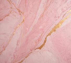 Poster - a close-up view pink marble surface with gold accents, creating a striking contrast and a sense of depth