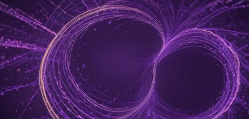Fototapete - a captivating abstract representation black hole, characterized by a deep purple hue and a swirling pattern of lines and dots The black hole is