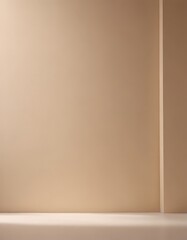 Poster - A simple, minimalist beige wall with a vertical line on the right side, creating a sense of balance and symmetry