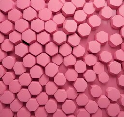 Aufkleber - A pink hexagonal pattern, with varying shades of pink and a subtle gradient effect
