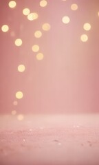 Poster - Soft pink background with scattered golden lights, creating a warm and inviting atmosphere
