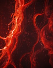 Leinwandbilder - a fiery, abstract composition with swirling, fiery red and orange hues, creating a sense of movement and energy