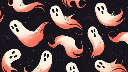 Classic retro ghost design, full of cute Halloween charm, perfect for spooky fun