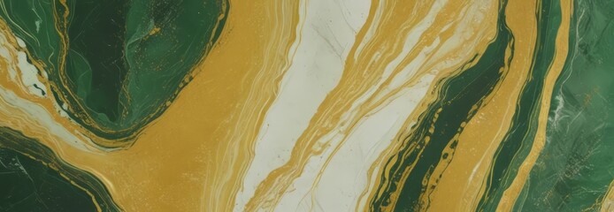 Leinwandbilder - a close-up view marble surface with a swirling pattern of green, yellow, and white colors