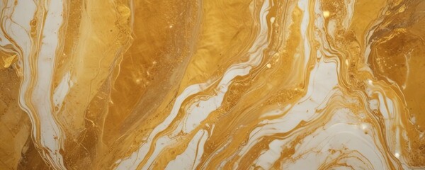 Leinwandbilder - a close-up view marble surface with a swirling pattern of gold and white colors, creating a sense of movement and depth