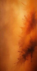 Poster - Abstract art with a warm orange and brown color palette, featuring splashes of color and texture